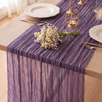 8 Pack Dusty Purple Cheesecloth Table Runner 120 Inch Boho Wedding Decor by Fixwal