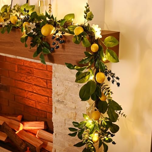Valery Madelyn 6ft Artificial Lemon Garland for Mantel Summer Decor(Thick) - Image 4