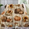 Fall Harvest Throw Blanket, Thanksgiving Fleece Blanket for Couch Bed Sofa, Autumn Pumpkin Blankets and Throws, Decor & Gifts, Super Soft Plush Flannel Blanket, 50x70 by Unknown