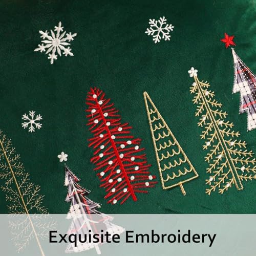 16x26 Pillow Covers Set of 2 Christmas Trees Embroidery Decor - Image 3