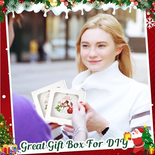 Dunzoom 50 Pcs Christmas Sublimation Ornament Blanks Box, White - Image 5