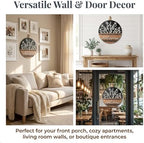 3D Welcome Sign for Front Door, Round Wooden Boho Wreath (15inch) - Image 6