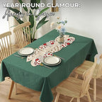CLEENTABLE Beaded Table Runner, Red & White, 13x36 - Image 7