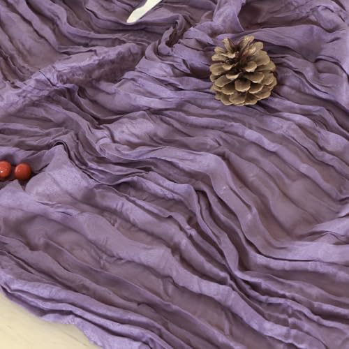 12 Pack Dusty Purple Cheesecloth Table Runner 120 Inch Boho Wedding Decor - Image 6