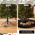 Skylety 48" Velvet Christmas Tree Skirt with Faux Fur Trim,Black - Image 6