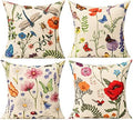 All Smiles Outdoor Patio Throw Pillow Covers 24x24 Set of 4 Summer Spring Garden Flowers Farmhouse Décor Outside Furniture Swing Seat Bench Chair Decorative Cushion Cases for Deep Seat Bed Couch Sofa by AllSmiles