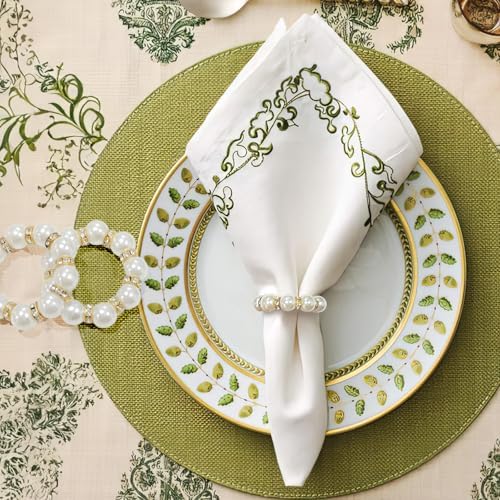 100Pcs Gold Disposable Napkin Rings Imitation Pearl Ring Napkin Holder Delicate White&Gold Beaded Serviette Buckles for Wedding Party Dinner Table Decor and Daily Use - Image 7