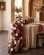 72inch Aisle Flower Garland, Burgundy & Blush Rose, Chiffon Drape - Image 2