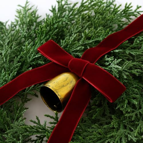 Christmas Decorations, Mini Christmas Wreaths for Cabinets with Bows Bells - Image 3