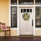 Puleo International 24" Artificial Lemon and Hydrangea Floral Spring Door Wreath - Image 2