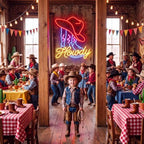 Zhengmy Howdy Neon Sign, USB Powered Cowboy Boot LED Wall Decor - Image 6
