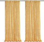 Gold Sequin Backdrop Curtains 2 Panels 3FTx8FT Glitter Photo Backdrop by SoarDream