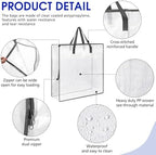 8 Pcs Clear Wreath Storage Bags 26 Inch Garland Container Door Garland Holiday Wreath Storage Holder with Handle and Zipper Heavy Duty Plastic Packing Totes(Gray) - Image 3