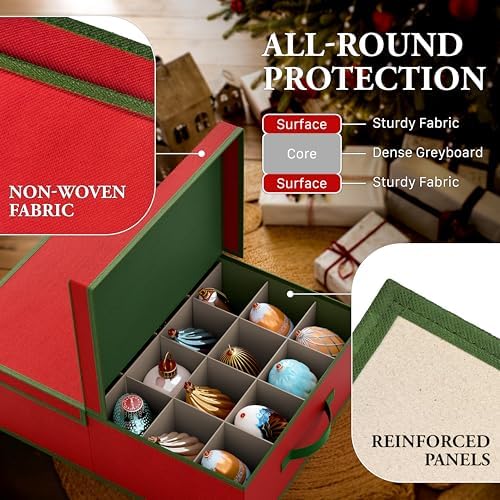 Simple Houseware Christmas Ornament Storage Bin for 6-Inch Tall Finials - Image 4