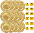 13 Inch Round Elegant Serve ware Charger Plates with Matching Napkin Rings, Wedding, Dinner party, Event - Choose from our Variety of Styles and Quantities (12, Moslem Gold) by Venoly
