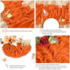 16 Pack Orange Table Runner 10FT Cheesecloth Table Runner Boho Gauze Table Runners Long Rustic Sheer Fabric Table Runners for Wedding Party Bridal Shower Farmhouse & Home Decor - Image 4