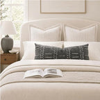 BlissBlush Long Lumbar Pillow Cover 14x36 for Bed, Soft Woven Chenille Textured Decorative Pillow Cover for Bedroom Couch Sofa, Farmhouse Boho Accent Cushion Cover, Charcoal Gray - Image 7