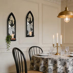 ZEXUIRU 2 Set Rustic Candle Sconces Living Room Bedroom Entryway Wood Mirrored, Farmhouse, Carved Frame Wall-Mount Wooden Candle Holders Wall Decor Hanging Handmade Holder - Black - Image 6