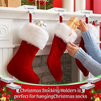 Zonon 6 Pcs Christmas Stocking Holders for Mantle, Silver - Image 4