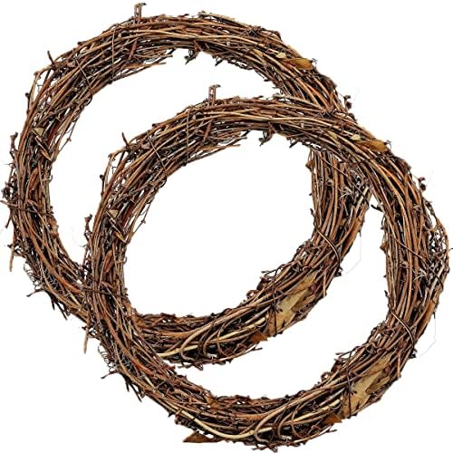 2pcs 18-20inch Large Natural Grapevine Wreath Rings Rattan Vine Branch Wreath Hoop for DIY Craft Christmas Easter Holiday Decoration Seasonal Decors (2pcs 50cm/18-20inch) by LWINGFLYER