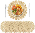 Kochorie 13.8 Inch Round Woven Placemats Set of 6 Handmade Corn Husk Placemats Natural Boho Rattan Woven Placemat Table Wicker Placemat for Farmhouse Spring Home Table by Kochorie