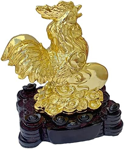 Betterdecor Gold Color Feng Shui 12 Chinese Zodiac Animal Statue Figurine Home Office Decoration and Gift for New Year Holidays and Birthday (Zodiac Rooster) - Image 3