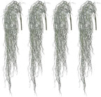 dallisten 4 Pcs Fake Hanging Plants, 36" Artificial Hanging Grass Plants Greenery Vines UV Resistant Faux Trailing Plants for Indoor Outdoor Wall Shelf Porch Boho Home Patio Decor(Dust Green) by dallisten