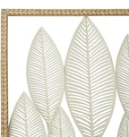 Deco 79 Metal Leaf Home Wall Decor Tall Cut-Out Wall Sculpture with Intricate Laser Cut Designs, Wall Art 22" x 1" x 32", White - Image 4