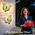 2 Pack Solar Lights Outdoor Metal Butterfly Wall Decor with 30 Led - Image 3
