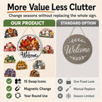 Interchangeable Welcome Sign for Front Door 12 Inch Round Seasonal Decor - Image 5