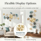 47" 3D Ginkgo Leaf Metal Wall Clock for Home Wall Decor - Image 3