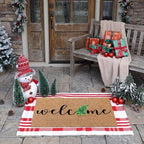 Moucuny 2 Pcs Christmas Tree Welcome Door Mat Outdoor, Coir, Non Slip - Image 2