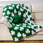 FuWeave 2 Pcs St. Patrick's Day Shamrock Blanket and Pillow Set, 50 x 60 in - Image 2