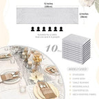 Silver Table Runner 10 Packs 12x72 Inch Sequin Glitter Table Runner for Rectangle Tables for Birthday Banquet Wedding Baby Shower Party Decorations - Image 3