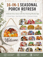 Interchangeable Welcome Sign for Front Door Decor with 16 Seasonal Pieces - Image 2