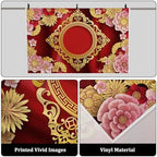 AOFOTO 8x6ft Chinese New Year Backdrop Red and Gold Paper-cuts Floral Lucky Clouds Traditional Spring Festival Asian Lunar New Year Background Room Decoration Banner Kid Portrait Photo Shoot Props - Image 2