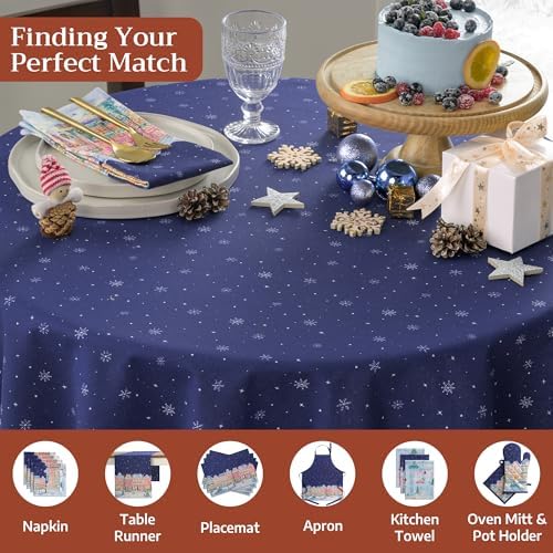 Maison d' Hermine Table Cloth Round Table Reusable 100% Cotton 63" Diameter - Image 4