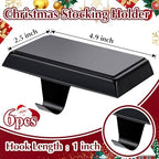 Christmas Stocking Holders for Mantle Set of 6 Black - Image 2
