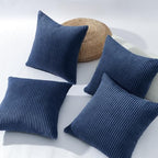 Topfinel Decorative Blue Throw Pillow Covers Cushion Cases, Set of 4 Soft Velvet Modern Double-Sided Designs, Mix and Match for Home Decor, Pillow Inserts Not Included (20x20 inch) - Image 4