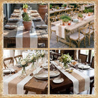 Boao 10 Pack Burlap Table Runners 12 x 108 Inch, White Edges Wedding - Image 5