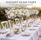 Set of 12 Clear Glass Bud Vases for Centerpiece, Ribbed - Image 6