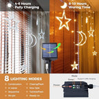 Ramadan Solar Icicle Lights,10.8ft 138 LED Outdoor Waterproof Moons Stars - Image 4