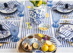 Solino Home 100% Pure Linen Table Runner, 14 x 144 in, Navy, Amalfi Stripe - Image 3