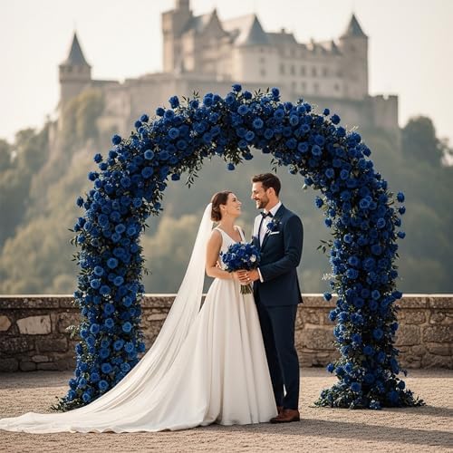 Auihiay 60PCS Fake Blue Roses, Artificial Blue Flowers, Silk Faux Rose - Image 4