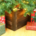 Macarrie Wood Christmas Tree Collar Box, Stand Cover, Brown, 26 x 12 Inch by Macarrie