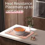 Maxpearl Faux Leather Placemats Set of 6, Easy to Clean, Peachy Pink - Image 5