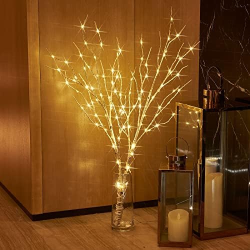 Birchlitland Lighted Birch Branches 32IN 100 LED with Timer Battery Operated, Artificial Tree Branch with Warm,Willow Branch Lights for Home Bedroom Fireplace Christmas Holiday Decoration - Image 4