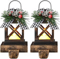 Therwen 2 Pcs Christmas Stocking Holders Lantern, LED, Classic, Bronze by Therwen