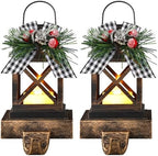 Therwen 2 Pcs Christmas Stocking Holders Lantern, LED, Classic, Bronze by Therwen
