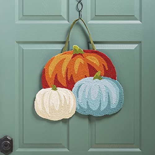 Evergreen Pumpkin Trio Hooked Door Decor - Image 2